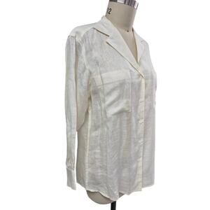 NWT Linda Allard Ellen Tracy 100% Linen Tunic/Dress Shirt White Sz 4 $195